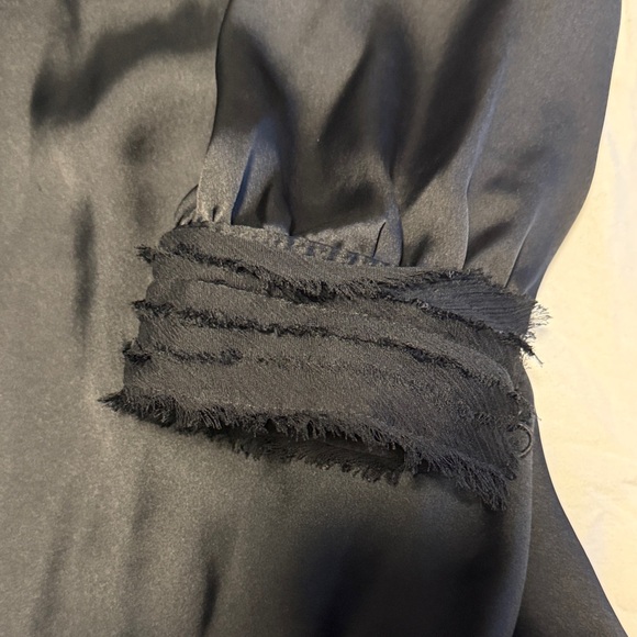 Zara Black Satin Blouse - Picture 2 of 4